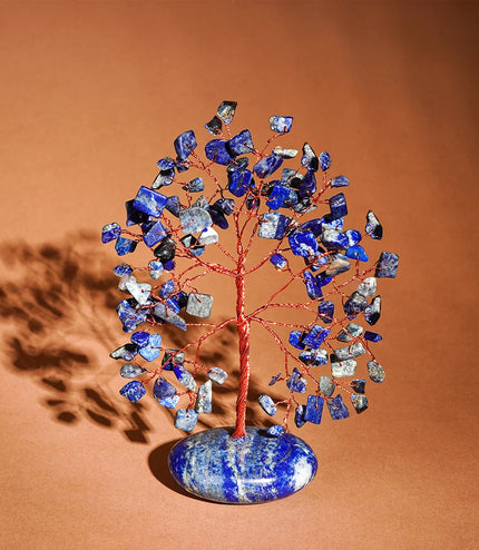 Lapis Lazuli  Palm Stone Base Tree