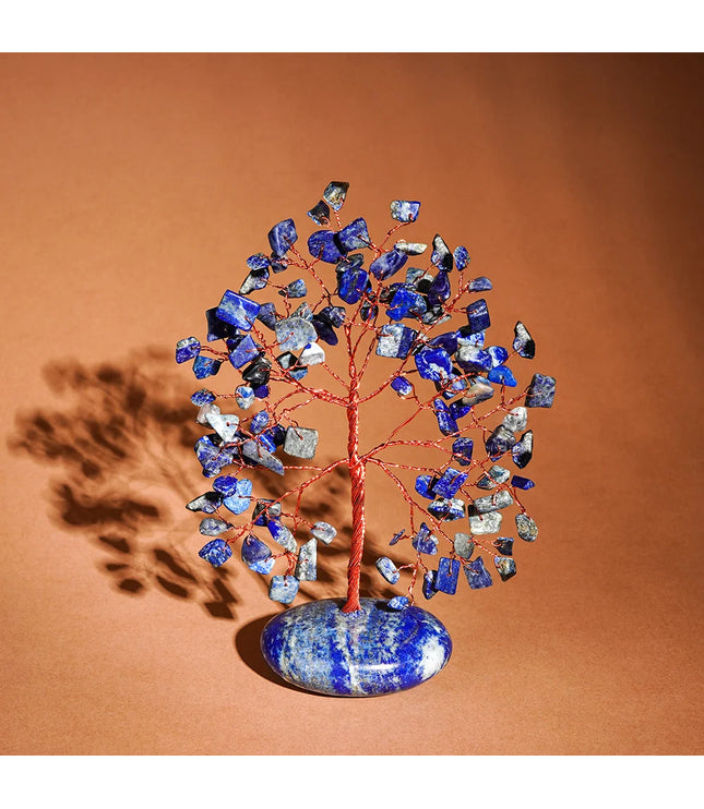 Lapis Lazuli  Palm Stone Base Tree