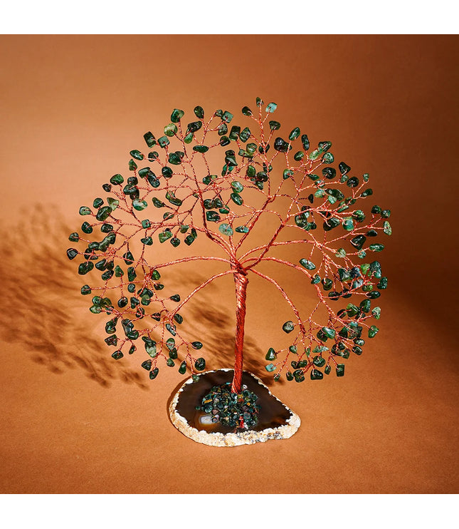 Green Aventurine Slice Base Tree