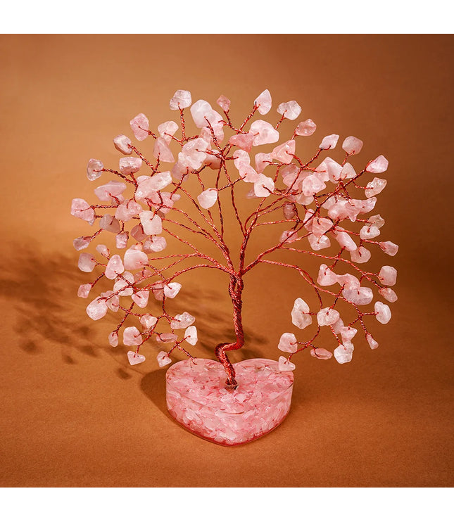 Rose Quartz Heart Orgone Base Tree