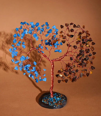 Turquoise & Tiger Eye Slice Base Tree
