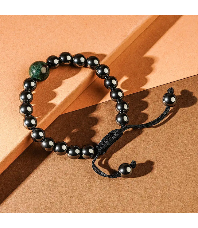 Hematite & Moss Agate Bracelet