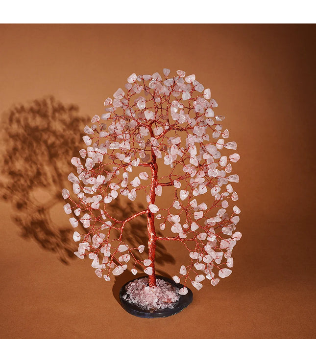 Rose Quartz Slice Base Tree