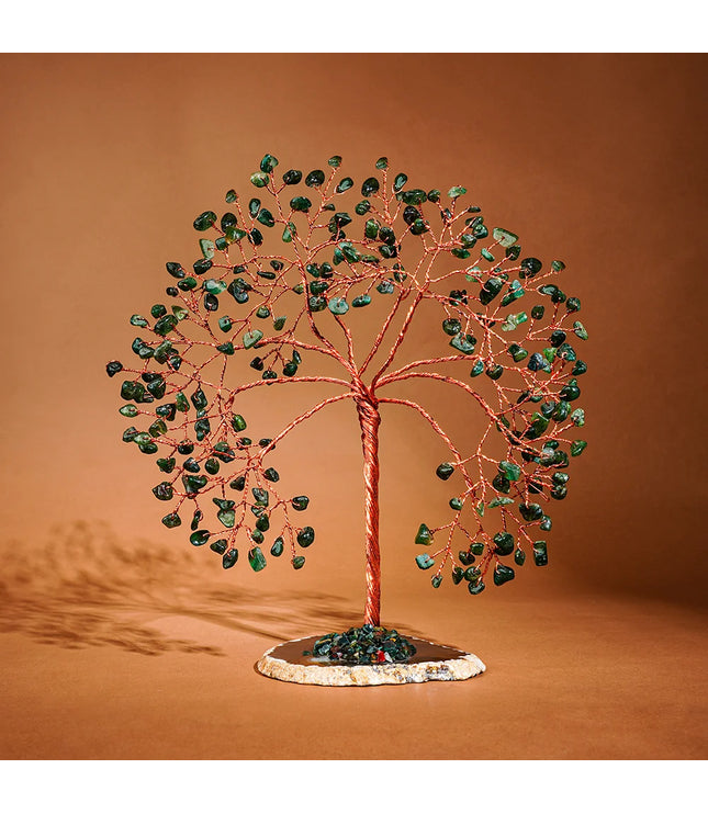 Green Aventurine Slice Base Tree