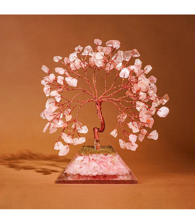 Rose Quartz Pyramid Base Tree