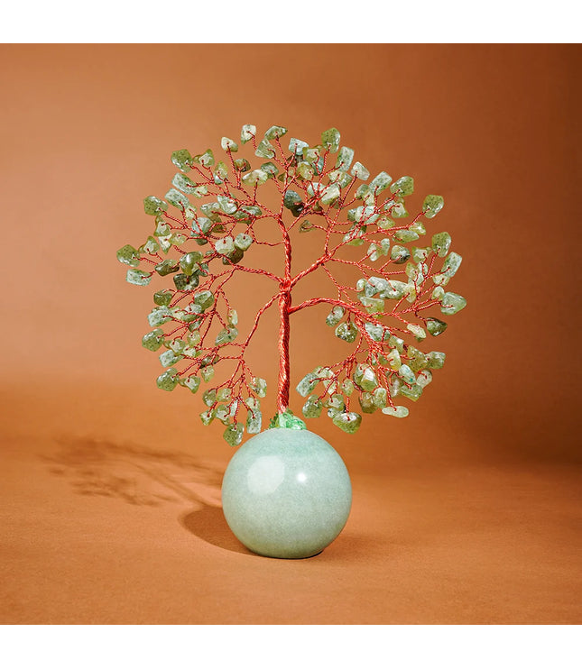 Green Aventurine Crystal Ball Base Tree