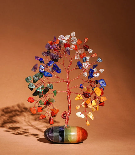 7 Chakra Palm Stone Base Tree