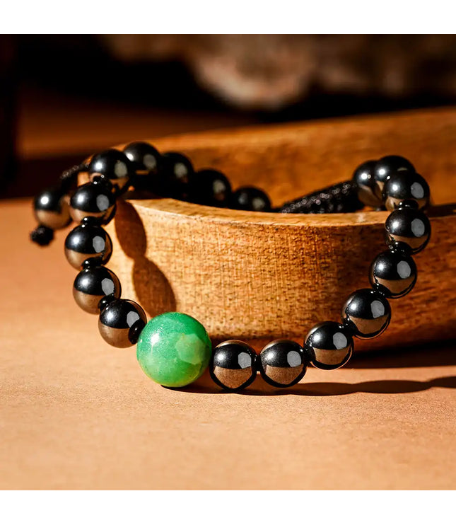 Hematite Bracelet with Green Aventurine