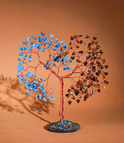 Turquoise & Tiger Eye Slice Base Tree
