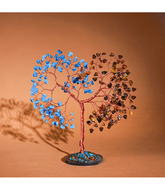 Turquoise & Tiger Eye Slice Base Tree
