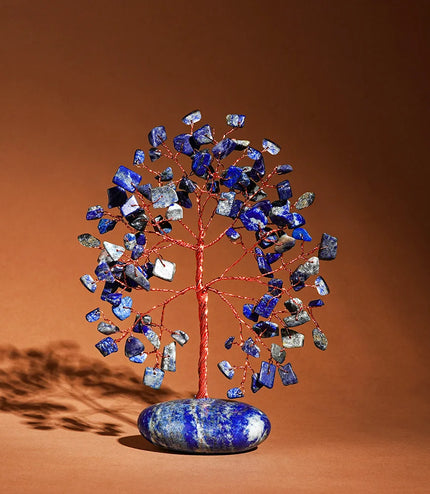 Lapis Lazuli  Palm Stone Base Tree