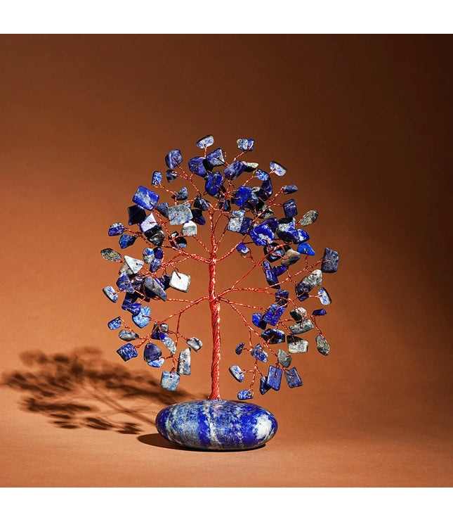 Lapis Lazuli  Palm Stone Base Tree