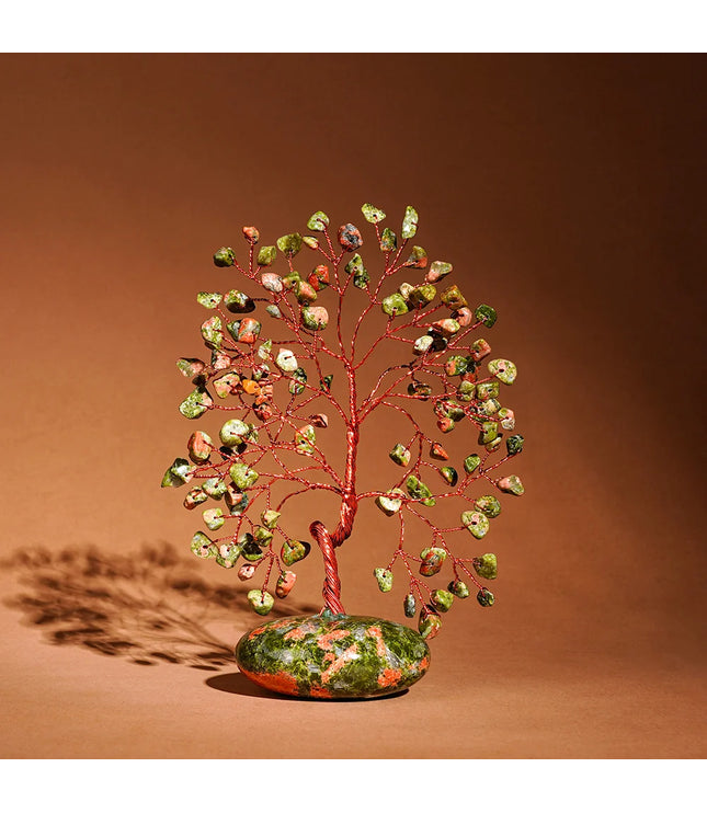 Unakite Palm Stone Base Tree