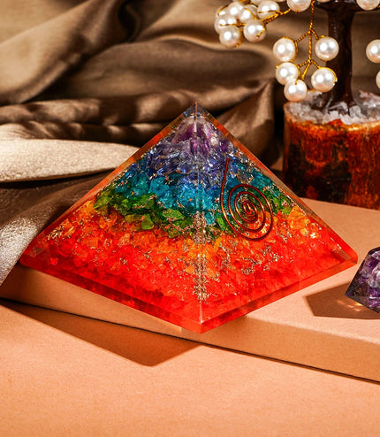 7 Chakra Orgonite Pyramid