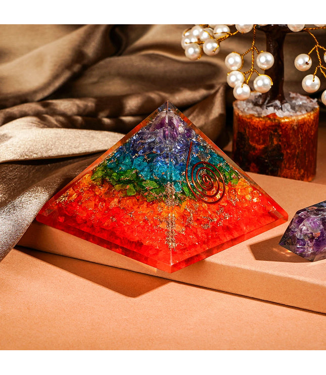 7 Chakra Orgonite Pyramid