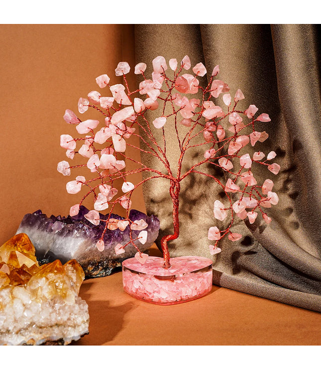Rose Quartz Heart Orgone Base Tree