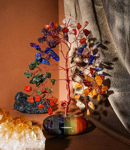 7 Chakra Palm Stone Base Tree