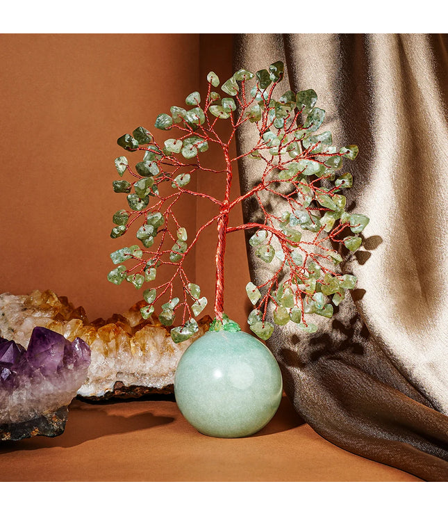 Green Aventurine Crystal Ball Base Tree