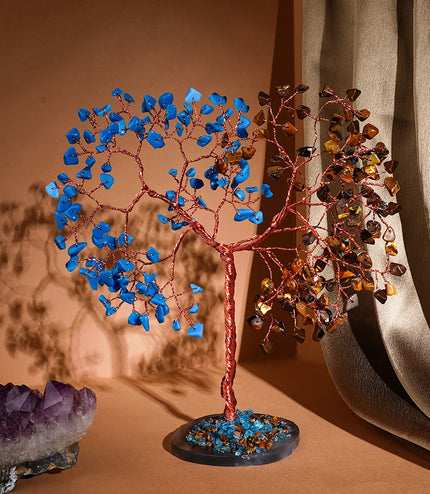 Turquoise & Tiger Eye Slice Base Tree