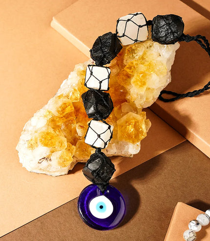 Clear Quartz, Black Tourmaline & Evil Eye Hangings