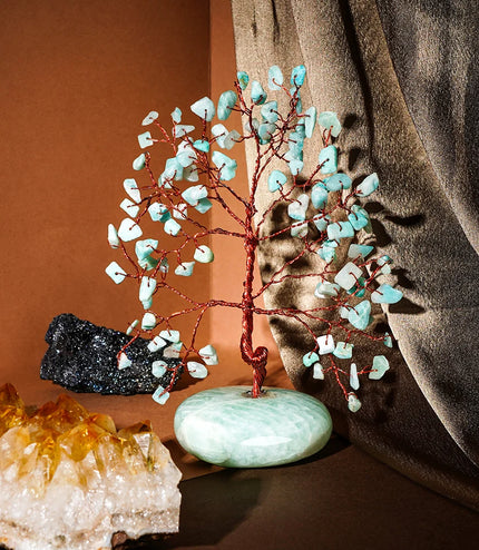 Amazonite Palm Stone Base Tree