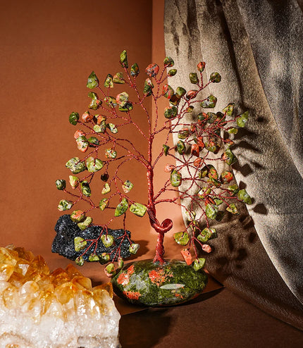 Unakite Palm Stone Base Tree