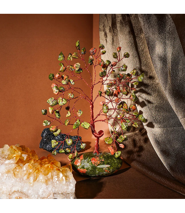 Unakite Palm Stone Base Tree
