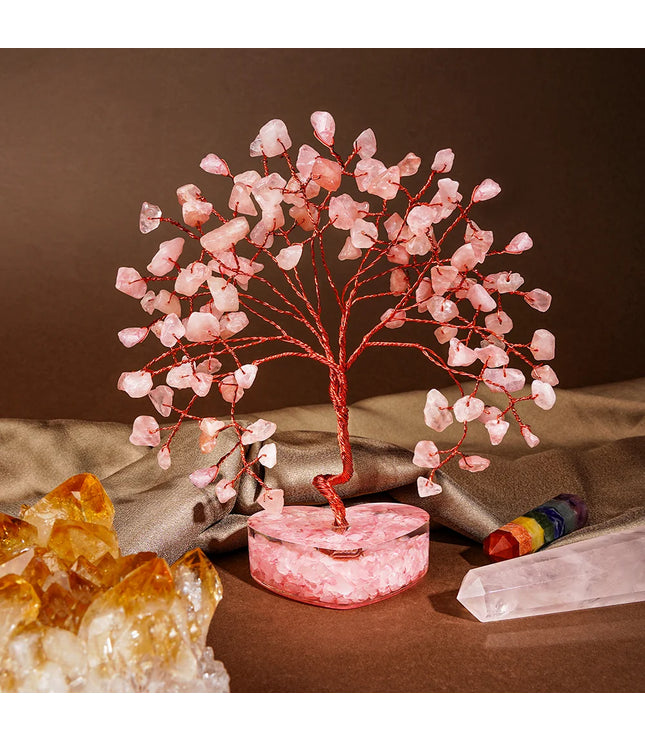 Rose Quartz Heart Orgone Base Tree