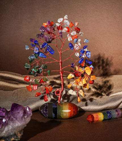 7 Chakra Palm Stone Base Tree