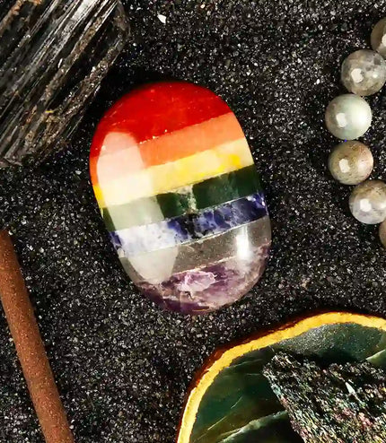 7 Chakra Palm Stone
