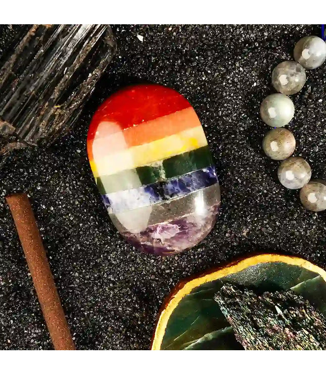 7 Chakra Palm Stone