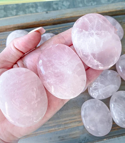 Rose Quartz Palm Stone