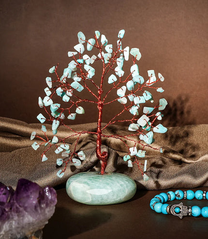 Amazonite Palm Stone Base Tree