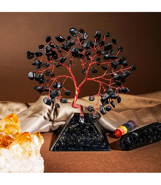 Black Obsidian Pyramid Base Tree
