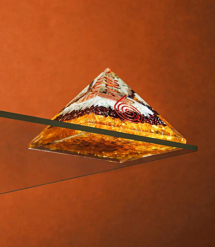 Citirne Garnet & Aquamarine Orgonite Pyramid