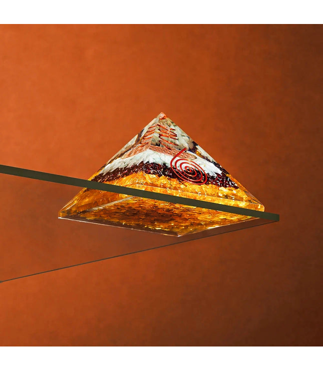 Citirne Garnet & Aquamarine Orgonite Pyramid