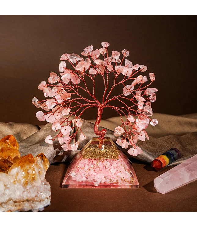 Rose Quartz Pyramid Base Tree