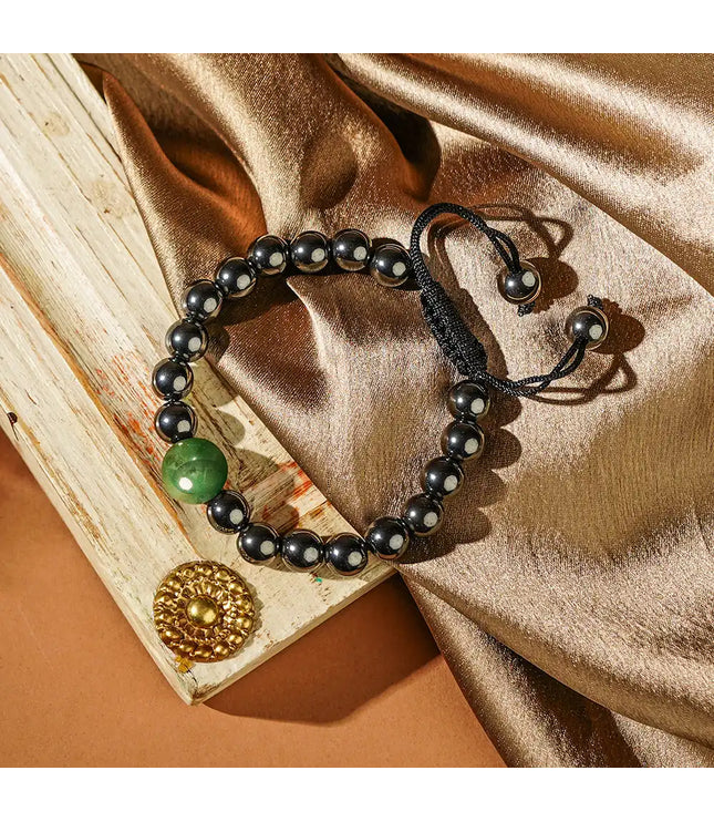 Hematite Bracelet with Green Aventurine