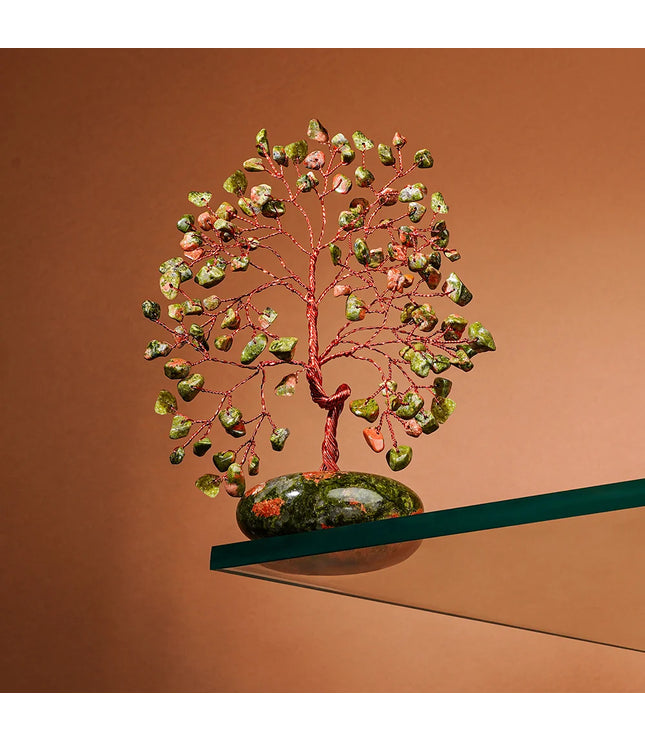 Unakite Palm Stone Base Tree