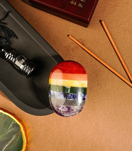 7 Chakra Palm Stone