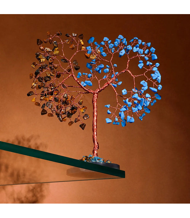 Turquoise & Tiger Eye Slice Base Tree