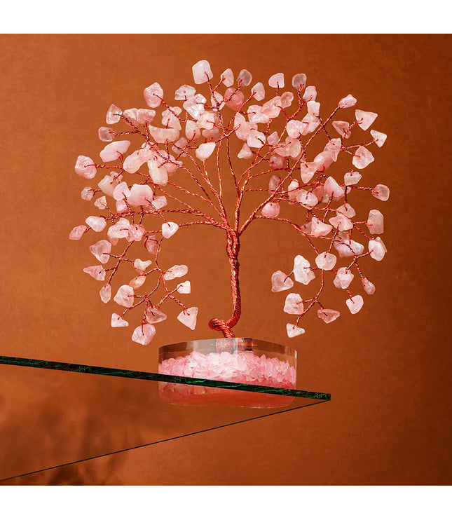 Rose Quartz Heart Orgone Base Tree