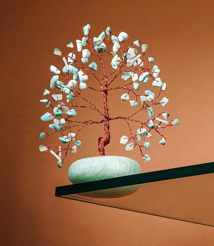 Amazonite Palm Stone Base Tree