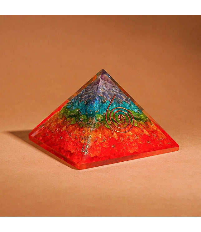 7 Chakra Orgonite Pyramid