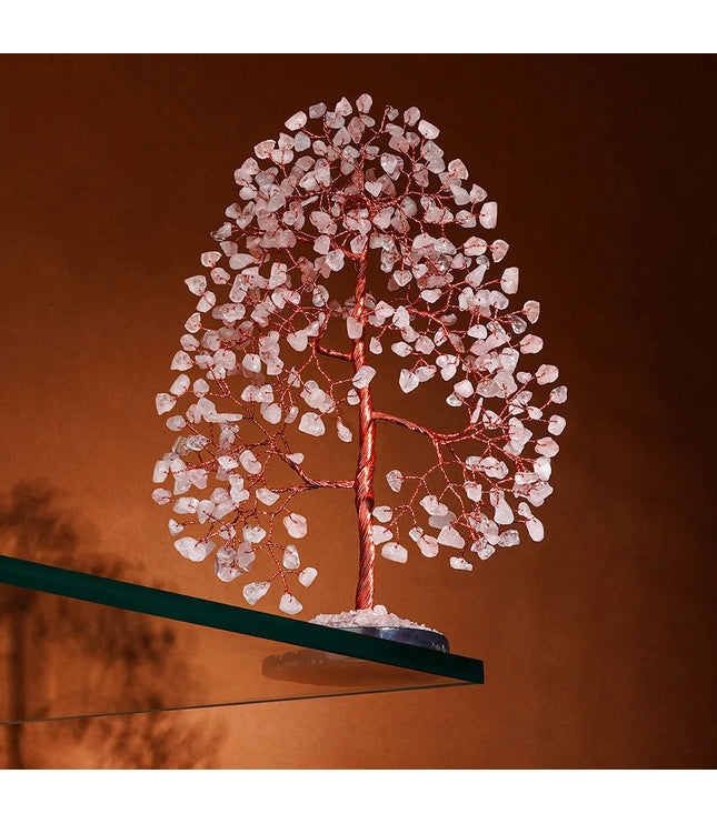 Rose Quartz Slice Base Tree