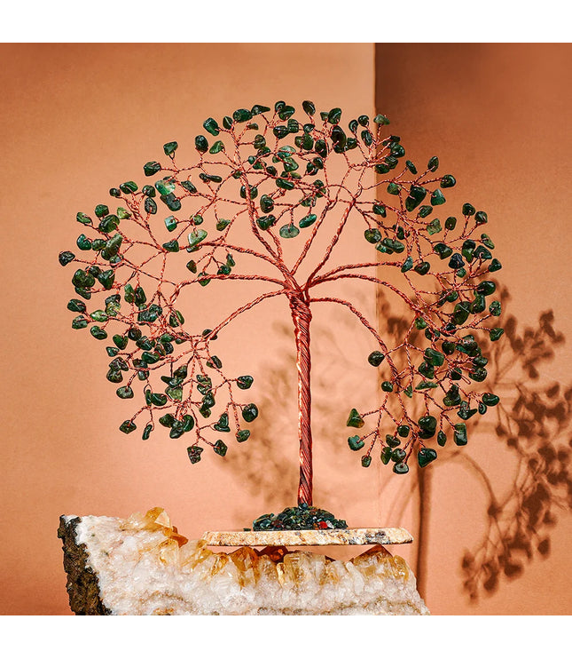 Green Aventurine Slice Base Tree