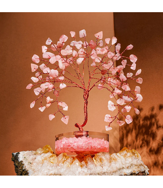 Rose Quartz Heart Orgone Base Tree