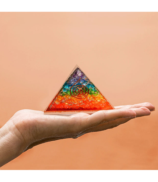 7 Chakra Orgonite Pyramid
