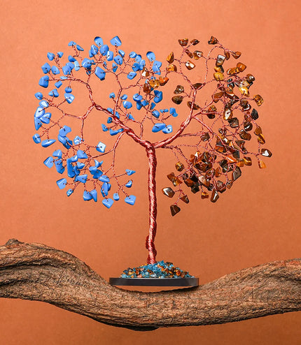Turquoise & Tiger Eye Slice Base Tree