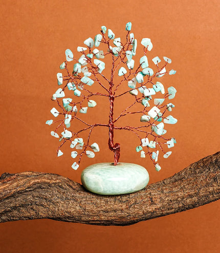 Amazonite Palm Stone Base Tree